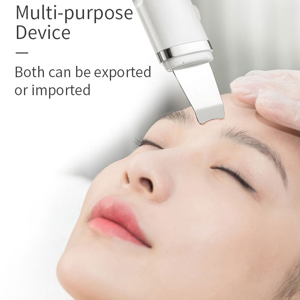 Ultrasonic Skin Scrubber Electric Facial Cleansing Pore Deep Clean Acne Blackhead Remover Peeling Shovel Beauty Machine