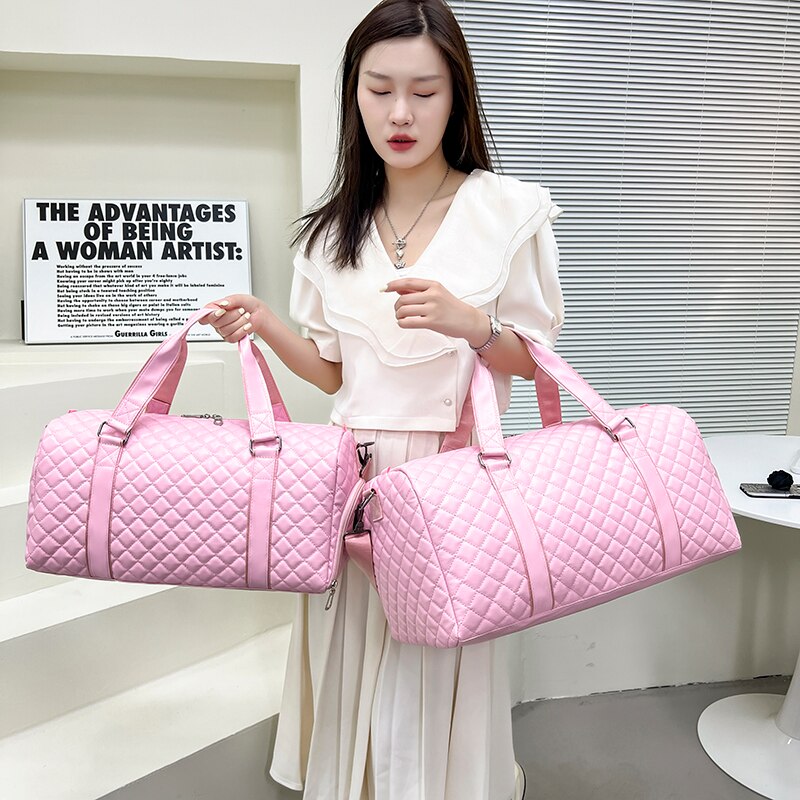 PU Leather Men's Fitness Travel Bag Simple Large Capacity Shoulder Messenger Bag Multifunctional Design Unisex Handbag