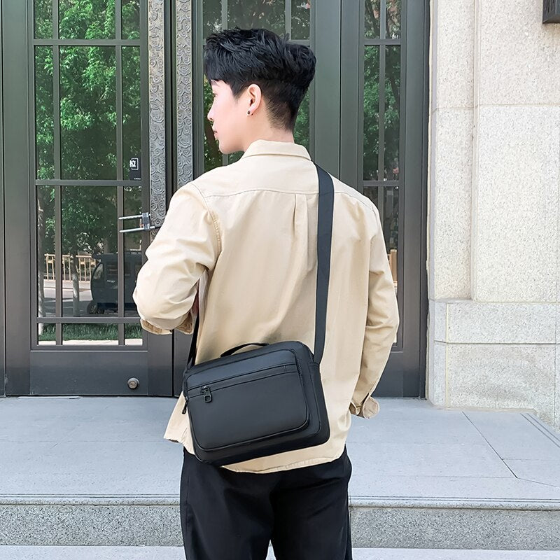 Multifunctional Men's Shoulder Bag New Nylon Fashion Casual Messenger Bag Solid Color Zipper Travel Crossbody Bags For Men