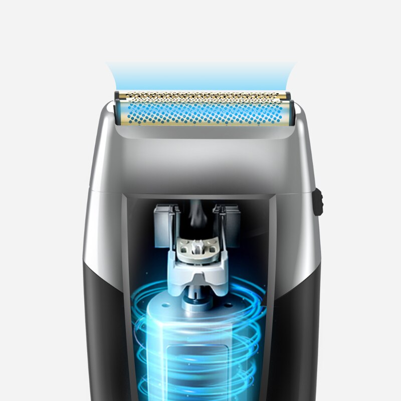 Powerful Electric Shaver for Men Reciprocating Two-head Electric Shaver Washable Rechargeable Shaver with Digital Display Base