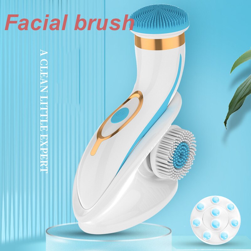 3 IN 1 Facial Cleansing Brush New Electric Cleanser Face Spin Brush Facial  for Skin Deep Clean Electric Wash Brush Instrument