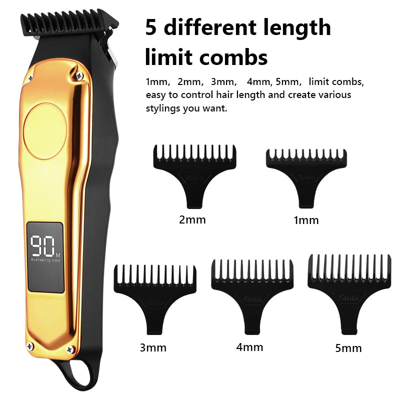 Professional Barber Hair Clipper Rechargeable Electric Cutting Machine Beard Trimmer Shaver Razor for Men Cutter