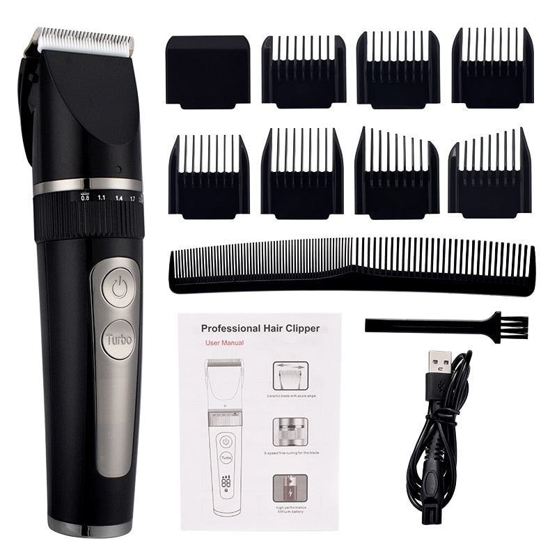 Professional Hair Clipper For Men Rechargeable Electric Razor  Hair Trimmer Hair Cutting Machine Beard Trimmer Fast Charging