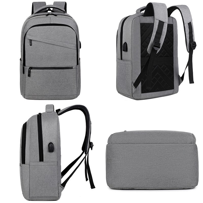 Men's Fashion Backpack Oxford Cloth Waterproof Multifunctional Handbag Large Capacity Laptop Bag Unisex With USB Travel Bag