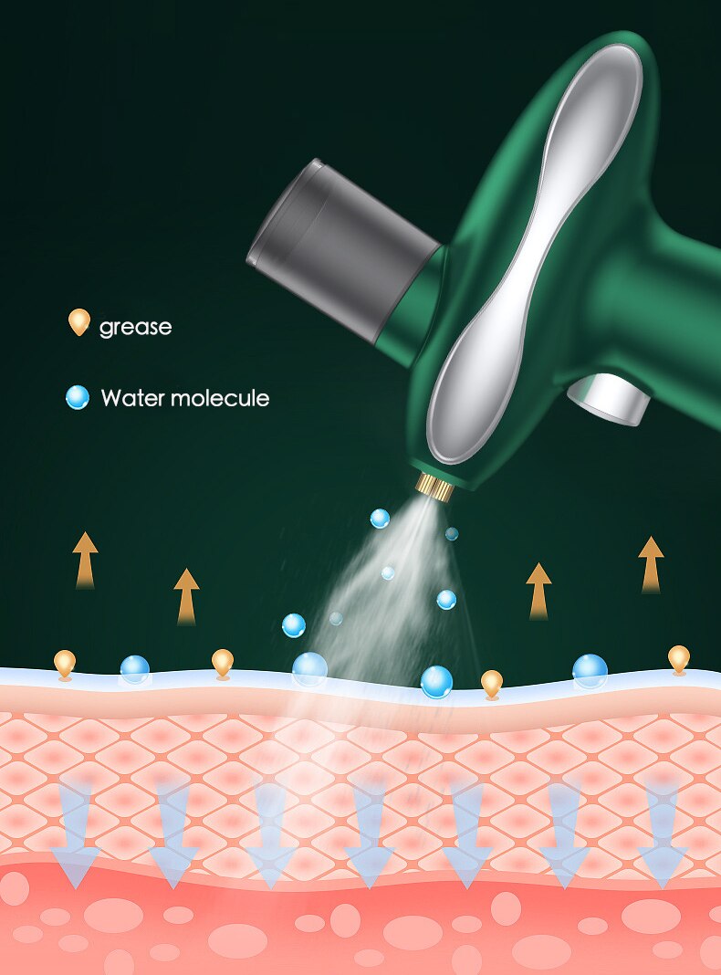 Portable Oxygen Injection Instrument Red Blue Light Face Steamer Humidifier Beauty Skin Care Tools High Pressure Water Sprayer