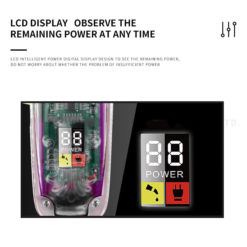 Professional Men's Adjustable Electric Hair Clipper Lcd Barber Shop Taper Lever Hair Trimmer Beard Haircut Machine