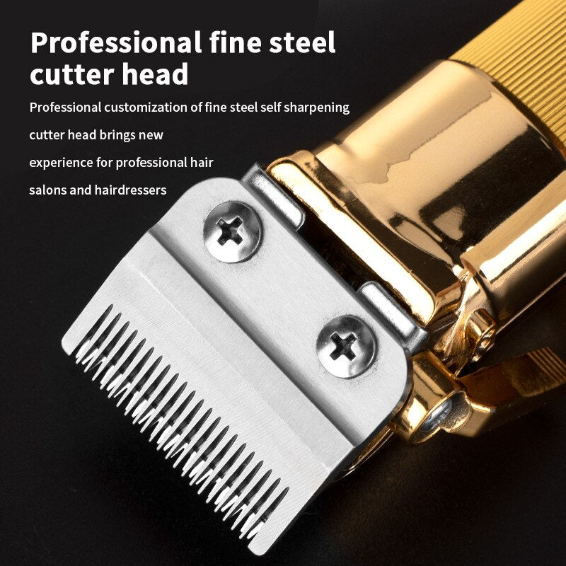 New Color Oil Head Professional Hair Clipper Electric Push Scissor LCD Adjustable Knife Distance Men's Hair Barber