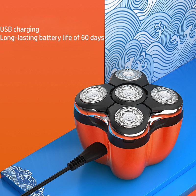 Rechargeable Electric Shaver for Men Washable Facial Beard Electric Razor Foil Bald Head Shaving Machine for Men