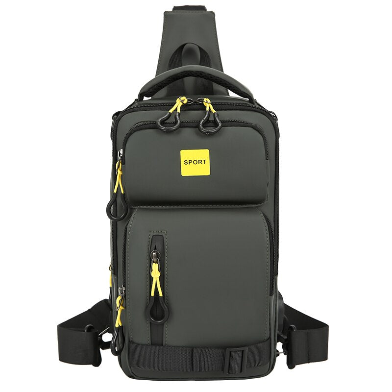 Sling Bag For Men Multi-function Crossbody Bags For Men Waterproof Bag Male USB Charging Large Capacity Nylon Cloth Chest Bag