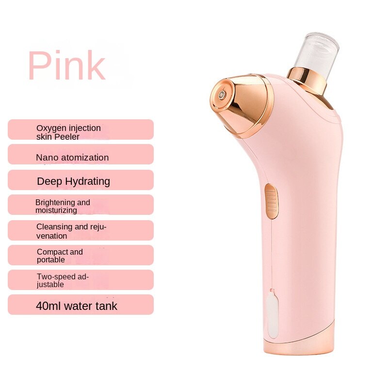 High Pressure Handheld Oxygen Injector Spray Hydration Meter Nano Spray Facial Moisturizing Cleansing Face Beauty Device