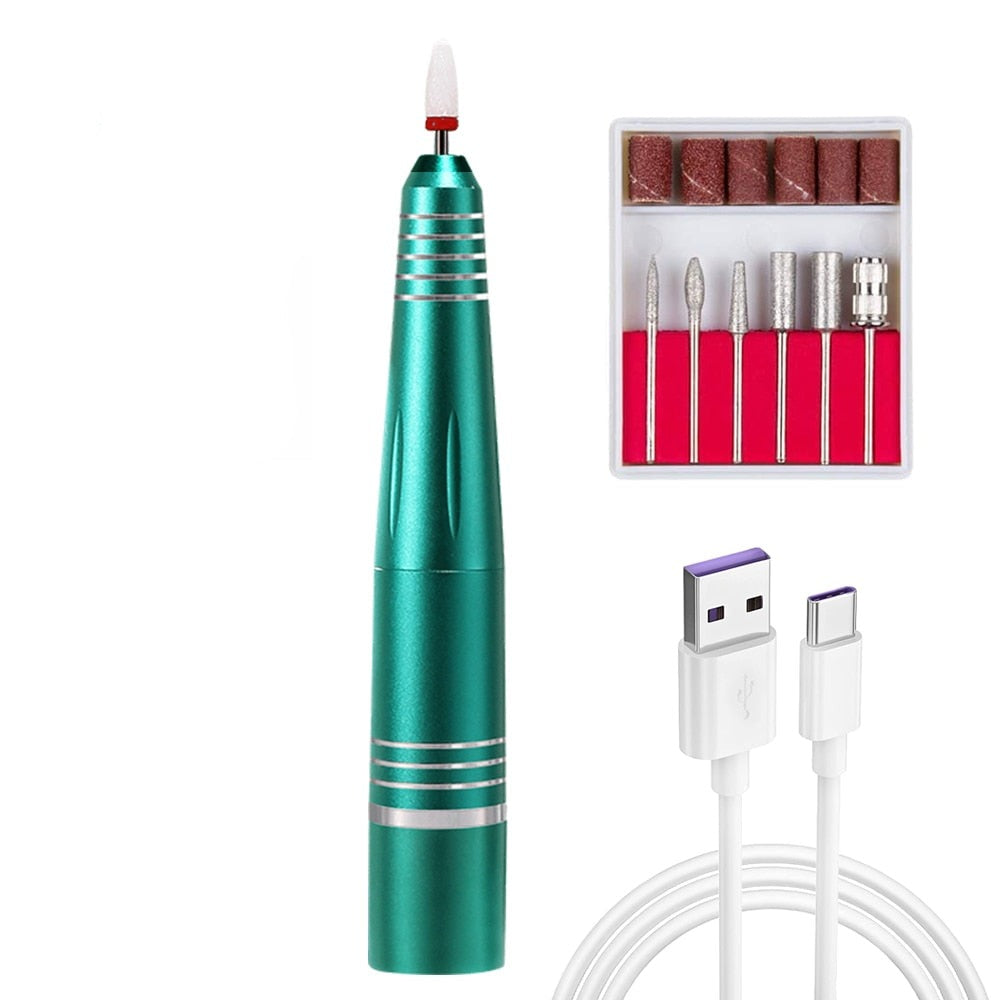 Rechargeable Electric Nail File Cordless Nail Drill Machine File Kit for Acrylic Gel Nails Manicure Pedicure Tool For Home Salon