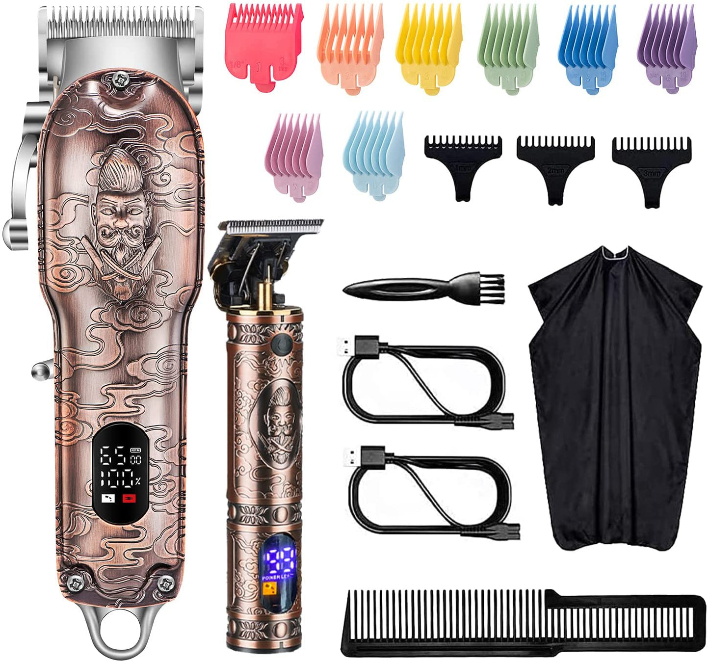 Professional Powerful 10w Hair Clipper Comb Kits Full Metal Shell Electric Beard Hair Trimmer for Men Barber Haircut Machine