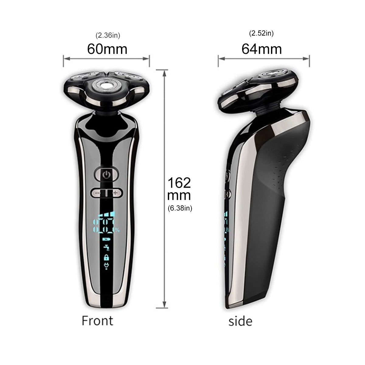 5 In 1 USB Rechargeable Men's Beard Trimmer Waterproof 4D Head Dry Wet Digital Display Shaver Razor Washable Shaving Machine