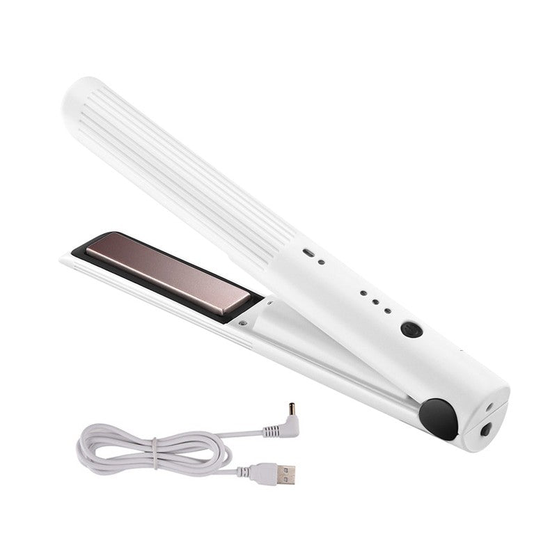 Rechargeable Hair Straightener Cordless Flat Iron Curler Ceramic Heating Portable Straightening Curling For Home Traveling Tools