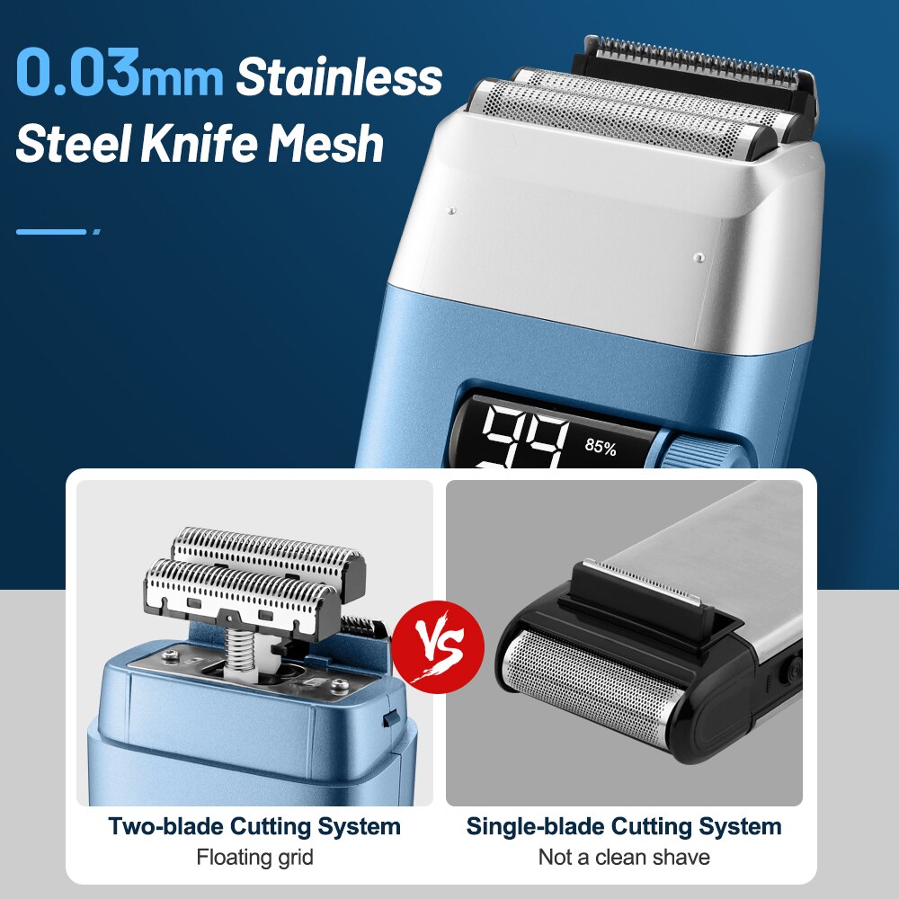 Electric Shaver for Men 2 In 1 Hair Trimmer Professional Hair Clipper Waterproof Razor Beard Bald Head Trimmer