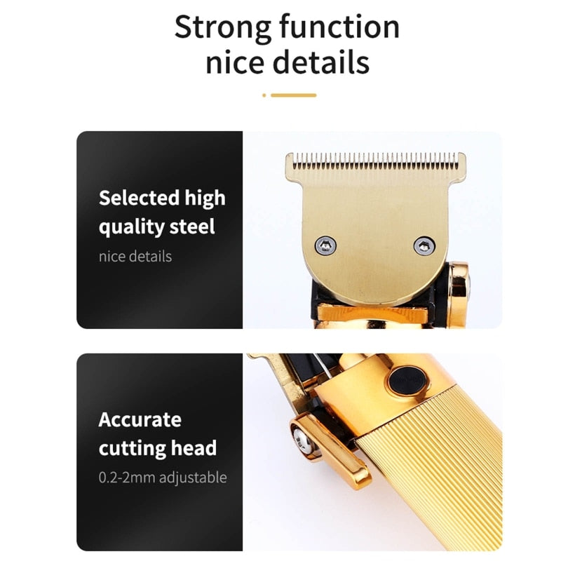 Low Noise Hair Trimmers Wireless Barber Hair Clippers USB Rechargeable Hair Cutting Tools with Digital LCD