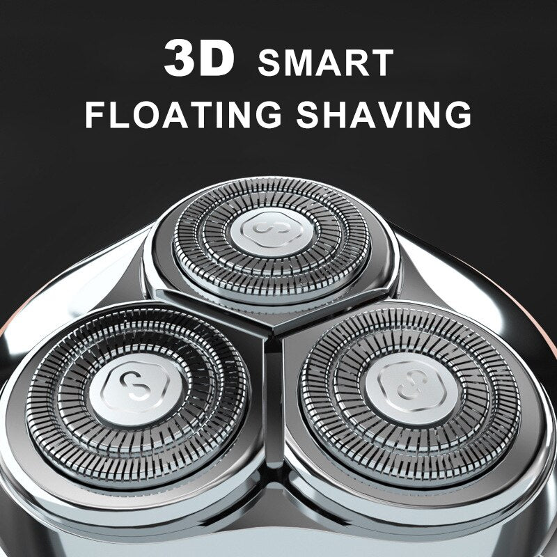 Mini Portable Rechargeable Electric Razor Waterproof Barber Rotary Razor Beard Shavers for Men Wet&Dry Cordless Shaver for Tavel