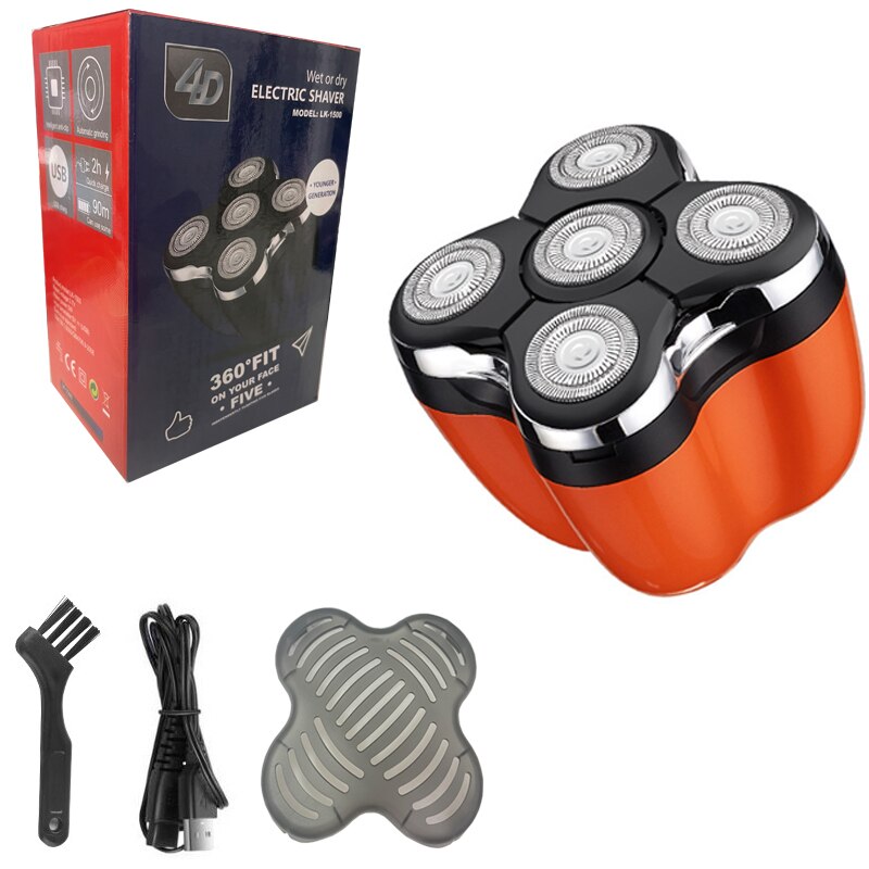 Rechargeable Electric Shaver for Men Washable Facial Beard Electric Razor Foil Bald Head Shaving Machine for Men