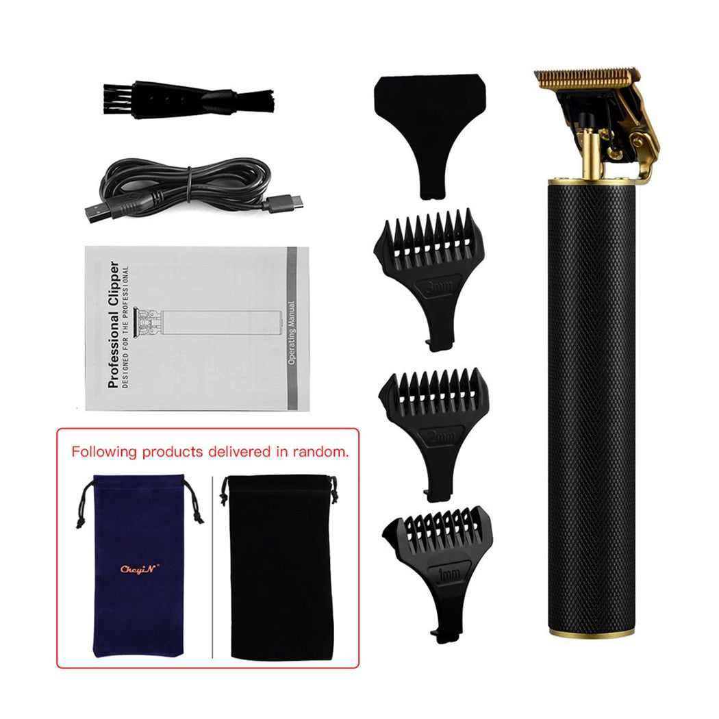 Electric Hair Clipper Rechargeable Beard Trimmer Men Barber Hair Cutting Machine Razor Cordless 0mm T-blade Cutter