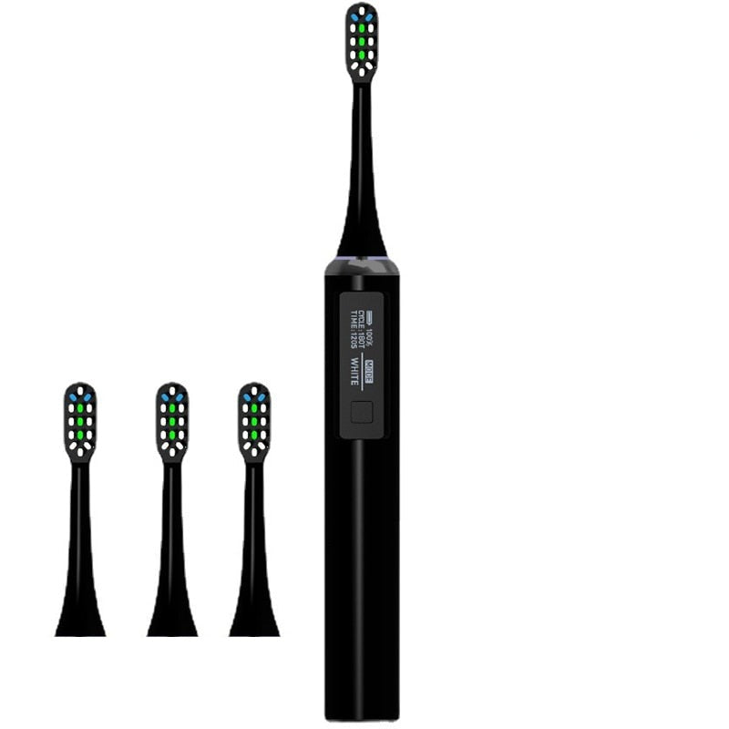 Ultrasonic Electric Toothbrush 5 Modes USB Rechargeable Adult Tooth Brushes Sonic Vibrating Deep Cleaning 3pcs Replacement Heads