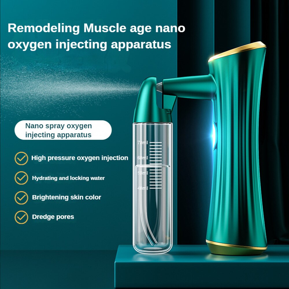 80ML Hand-held Facial Blue Light Oxygenation Instrument Facial Hydration Sprayer Suitable for Home Skin Care Beauty Instrument