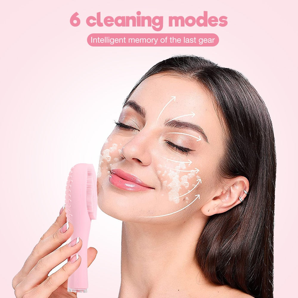 Facial Cleansing Brush High Frequency Vibratioin Lifting Face Massager Electric Sonic Blackhead Pores Washing Brush
