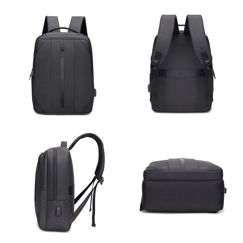 Business Backpack For Male USB Charging Multifunctional Nylon Waterproof Luxury Bags Unisex Holds 15.6-inch Laptop Rucksack