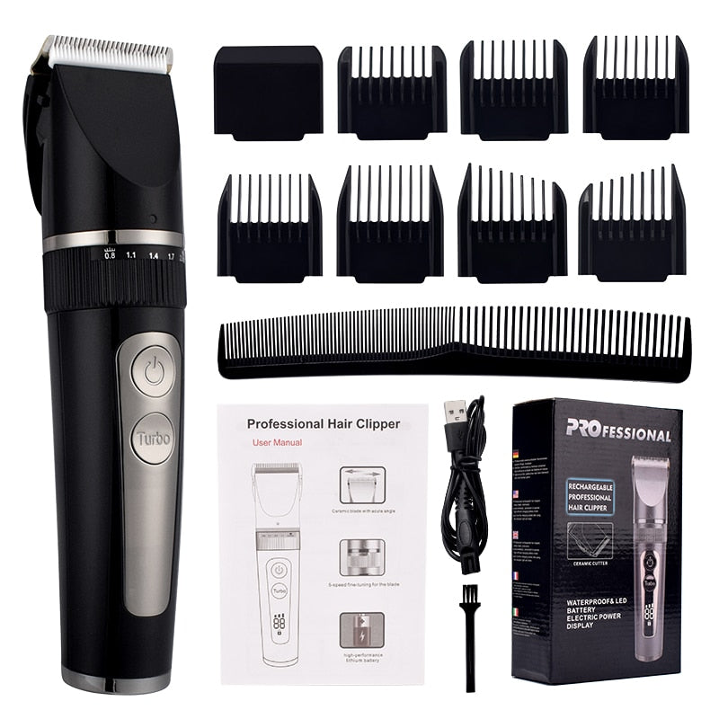 Professional Hair Clipper For Men Rechargeable Electric Razor Hair Trimmer Hair Cutting Machine Beard Trimmer Fast Charging