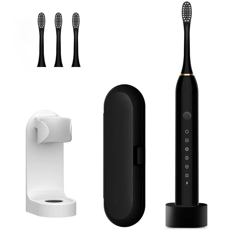 New Ultrasonic Electric Toothbrush Rechargeable USB with Base 6 Mode Adults Sonic Toothbrush IPX7Waterproof Travel Box Holder