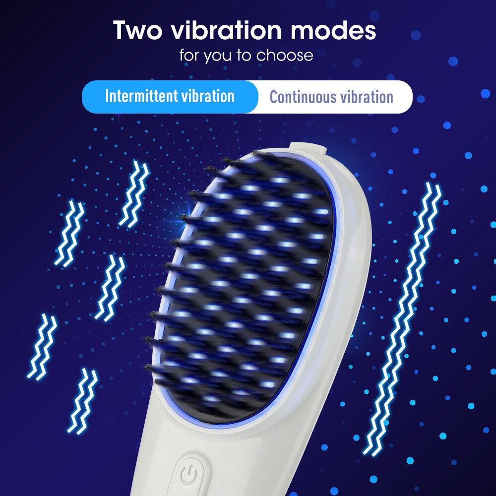 Red Blue Light Electric Massage Comb Scalp Head Massager Photon Hair Care Comb Vibrating IPL Comb Anti Hair Loss