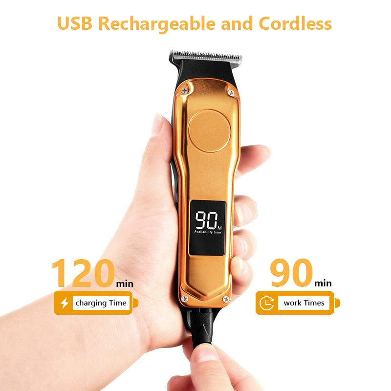Professional Barber Hair Clipper Rechargeable Electric Cutting Machine Beard Trimmer Shaver Razor for Men Cutter