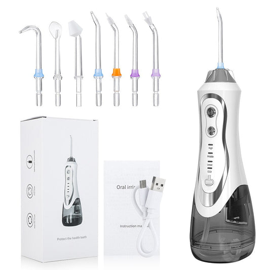 Water Flossers for Teeth Rechargeable Portable Dental Oral Irrigator 3 Modes 7 Nozzles 300ML Water Tank Waterproof Teeth Cleaner