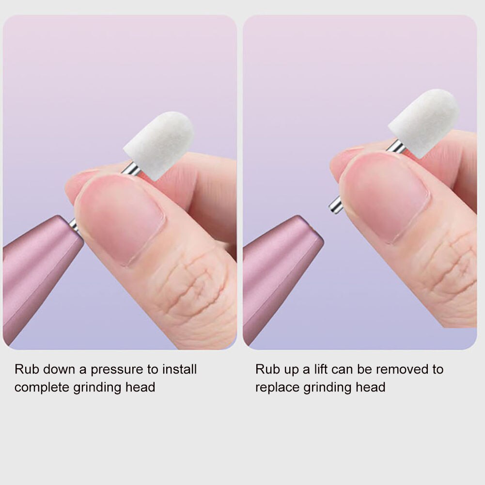 5 in1 Mini Nail Polishing Machine USB Rechargeable Manicure Drill Machine Accessory Pedicure Gel Polish File Buffer Nail Tools