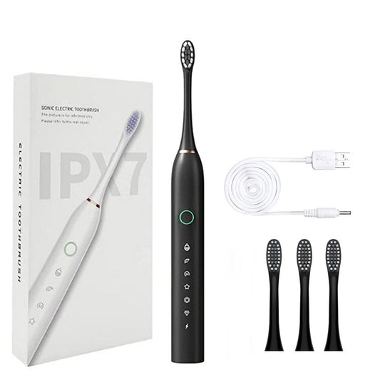 Electric Sonic Toothbrush Rechargeable for Adults 6 Modes Electronic Tooth Brushes Smart Timer with Replacement Heads Waterproof