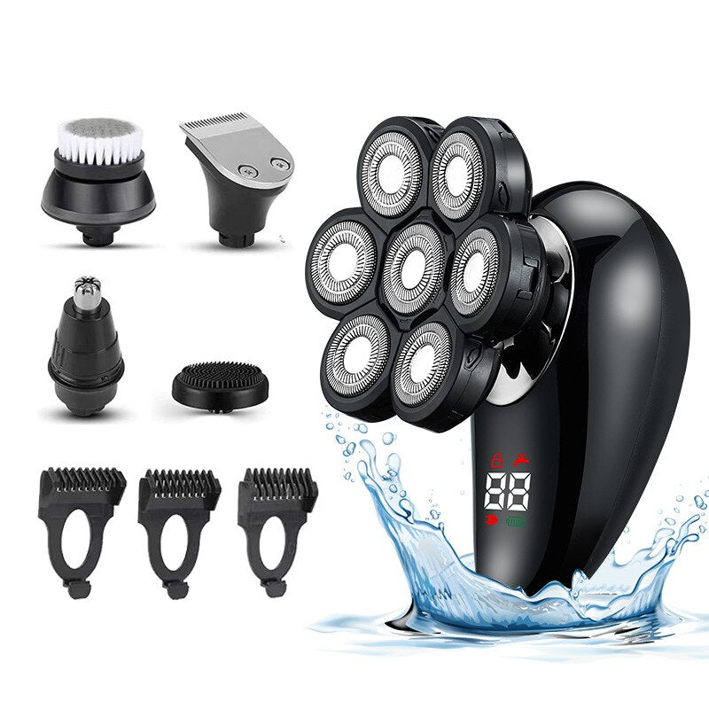 Men’s Electric Razor Cordless Beard Clipper Bald Head Shaver Sideburn Beard Trimmer Face Hair Shaving Machine Wet/Dry Use