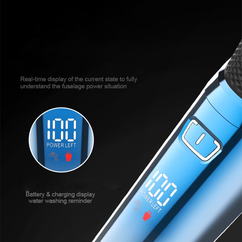 Cordless Wet Dry Electric Shaver for Men Beard Electric Razor Facial Powerful Rotary Shaving Machine Rechargeable