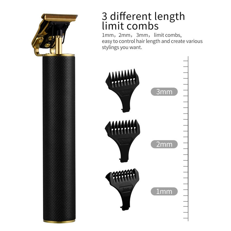 Electric Hair Clipper Rechargeable Beard Trimmer Men Barber Hair Cutting Machine Razor Cordless 0mm T-blade Cutter