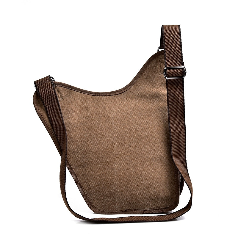 Men's Vintage Retro Style Canvas Leather Saddle Bag Satchel Shoulder Bag Messenger Bag Travel Motorcycle Bags for Men