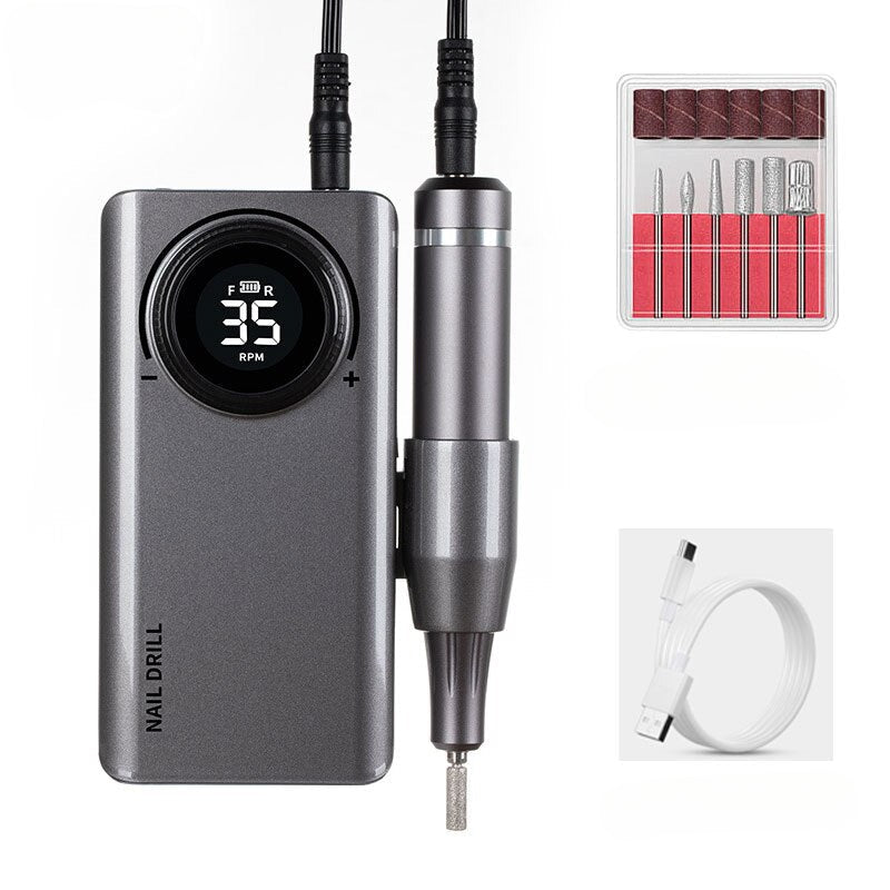 35000RPM Electric Nail Drill Machine USB Charging for Nail Gel Polish Professional E-file Milling Nail Files Salon Tool