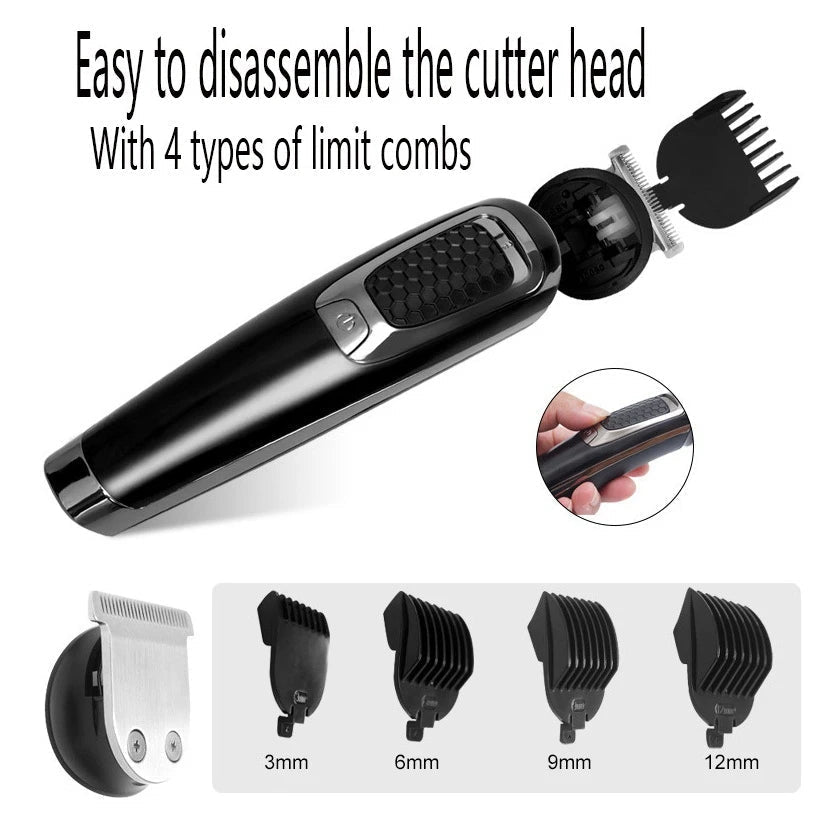 Professional Hair Trimmer Waterproof 5 in 1 Hair Clipper Electric Hair Cutting Machine Beard Trimer Body Men Haircut