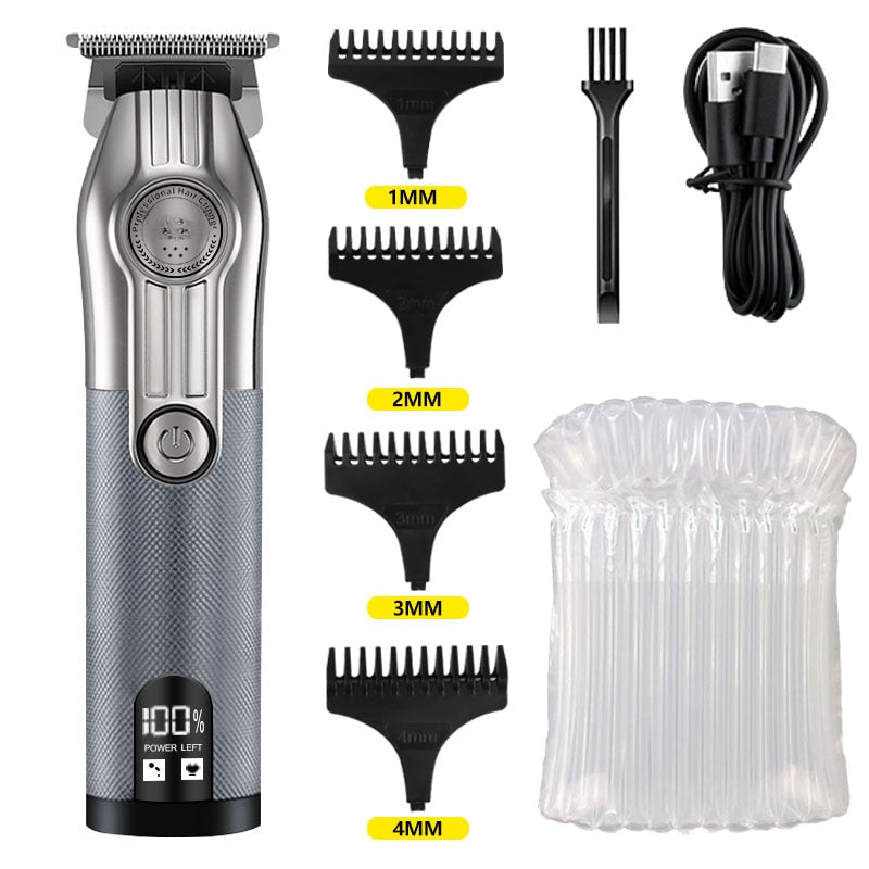 Professional Hair Trimmer Gold Clipper For Men Rechargeable Barber Cordless Hair Cutting T Machine Hair Styling Beard Trimmer