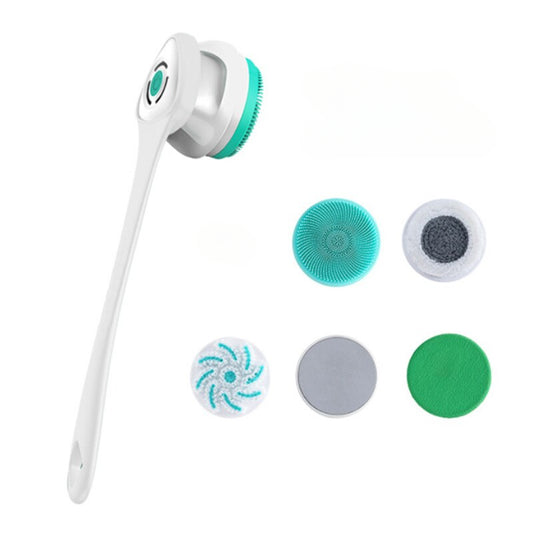 Electric Bath Brush Shower Cleaning Body Massage Brush Multifunctional Spinning Spa Brush Waterproof Long Handle Back Rubbing