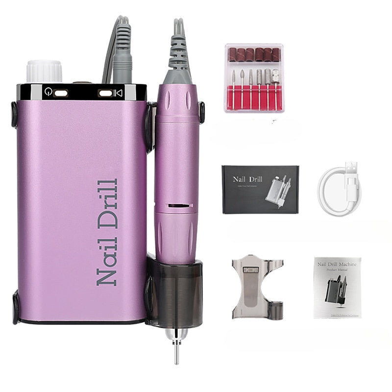 35000RPM Electric Nail Drill Rechargeable USB Nail Manicure Machine For Salon Portable Professional Nail Sander for Polish
