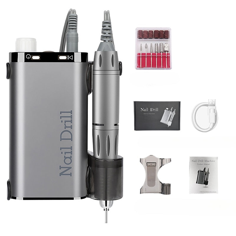 35000RPM Electric Nail Drill Rechargeable USB Nail Manicure Machine For Salon Portable Professional Nail Sander for Polish
