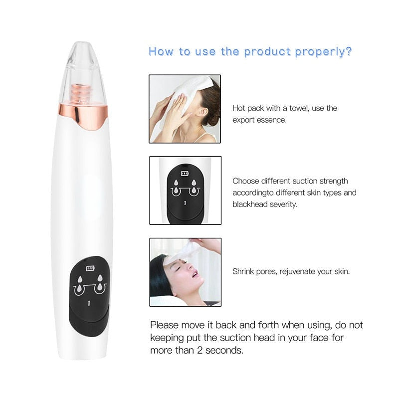 Electric Vacuum Suction Blackhead Remover Multifunction Deep Pore Cleaning Exfoliating Firming Facial Care Massager Beauty Tool